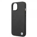 BMW iPhone 14 Plus Cover Hot Stamp Metal Logo Sort