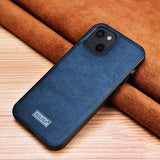 Sulada iPhone 14 Plus Cover Lædertekstur Blå