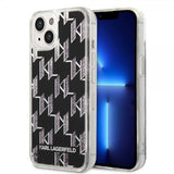 Karl Lagerfeld iPhone 14 Plus Cover Liquid Glitter Monogram Sort