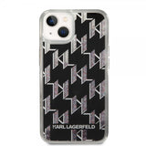 Karl Lagerfeld iPhone 14 Plus Cover Liquid Glitter Monogram Sort
