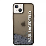 Karl Lagerfeld iPhone 14 Plus Cover Liquid Glitter Gennemsigtig Sort