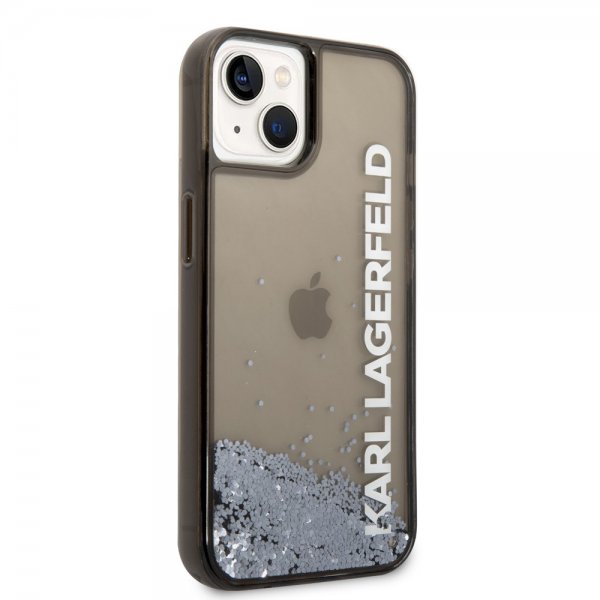 Karl Lagerfeld iPhone 14 Plus Cover Liquid Glitter Gennemsigtig Sort