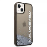 Karl Lagerfeld iPhone 14 Plus Cover Liquid Glitter Gennemsigtig Sort