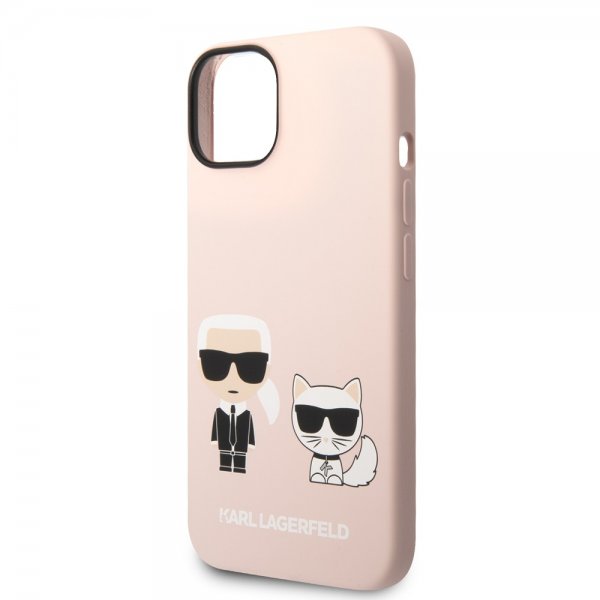 Karl Lagerfeld iPhone 14 Plus Cover Liquid Silicone Karl & Choupette Rosa