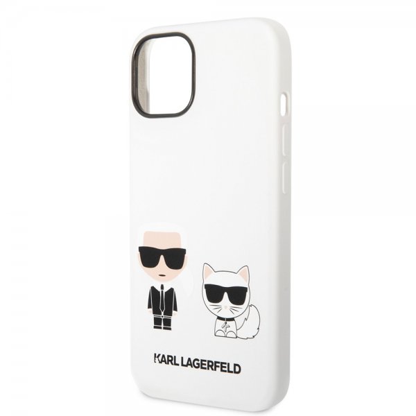 Karl Lagerfeld iPhone 14 Plus Cover Liquid Silicone Karl & Choupette Hvid