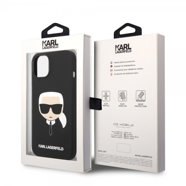 Karl Lagerfeld iPhone 14 Plus Cover Liquid Silicone Karl Sort