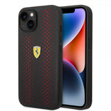 Ferrari iPhone 14 Plus Cover Logo Perforated Red