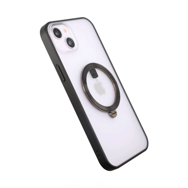 Rvelon iPhone 14 Plus Cover Roterbart MagSafe Stativ Sort