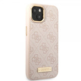 Guess iPhone 14 Plus Cover Metal Plate Logo MagSafe Rosa