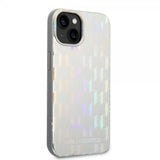 Karl Lagerfeld iPhone 14 Plus Cover Monogram Iridescent Silver