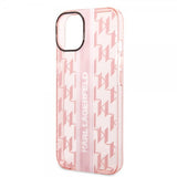 Karl Lagerfeld iPhone 14 Plus Cover Monogram Vertical Stripe Rosa