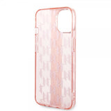 Karl Lagerfeld iPhone 14 Plus Cover Monogram Vertical Stripe Rosa