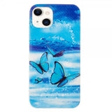 iPhone 14 Plus Cover Motiv Blå Sommerfugle