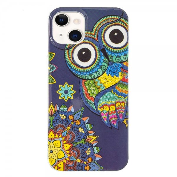iPhone 14 Plus Cover Motiv Farverig Ugle