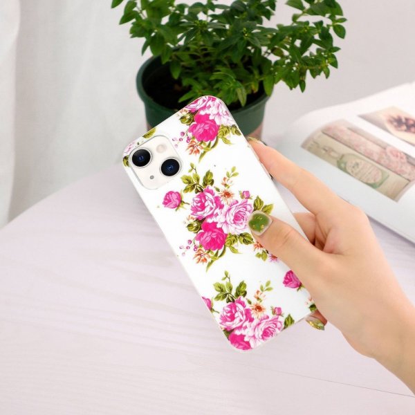 iPhone 14 Plus Cover Motiv Lyserøde Roser