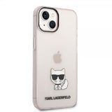 Karl Lagerfeld iPhone 14 Plus Cover Printed Choupette Transparent Rosa