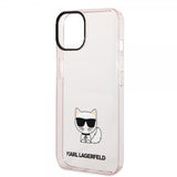 Karl Lagerfeld iPhone 14 Plus Cover Printed Choupette Transparent Rosa
