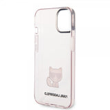 Karl Lagerfeld iPhone 14 Plus Cover Printed Choupette Transparent Rosa