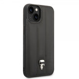 Karl Lagerfeld iPhone 14 Plus Cover Quilted Nylon Puffy Case Ikonik Pin Sort