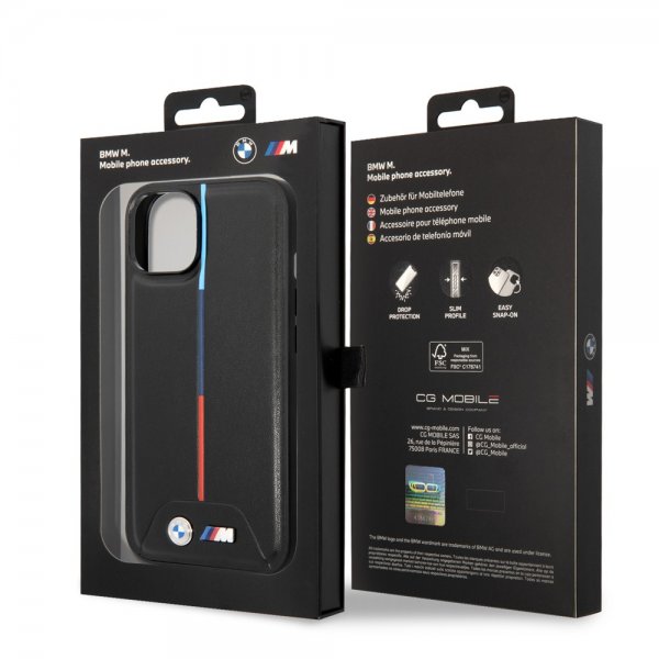 BMW iPhone 14 Plus Cover Quilted Sort
