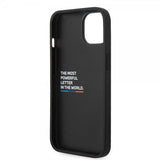 BMW iPhone 14 Plus Cover Quilted Sort