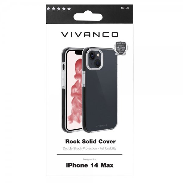 Vivanco iPhone 14 Plus Cover Rock Solid Sort Klar