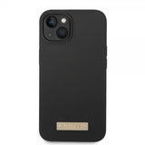 Guess iPhone 14 Plus Cover Silikone Metalplade MagSafe Sort