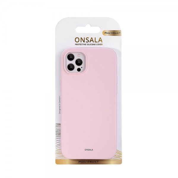 Onsala iPhone 14 Plus Cover Silikone Chalk Pink