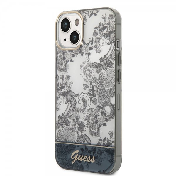 Guess iPhone 14 Plus Cover Toile de Jouy Grå