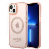 Guess iPhone 14 Plus Cover Translucent MagSafe Rosa