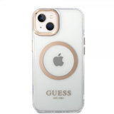 Guess iPhone 14 Plus Cover Transparent MagSafe Guld Transparent