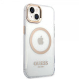 Guess iPhone 14 Plus Cover Transparent MagSafe Guld Transparent