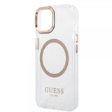 Guess iPhone 14 Plus Cover Transparent MagSafe Guld Transparent