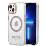 Guess iPhone 14 Plus Cover Gennemsigtig MagSafe Rosa Gennemsigtig