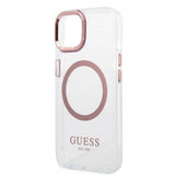 Guess iPhone 14 Plus Cover Gennemsigtig MagSafe Rosa Gennemsigtig