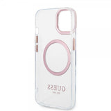 Guess iPhone 14 Plus Cover Gennemsigtig MagSafe Rosa Gennemsigtig