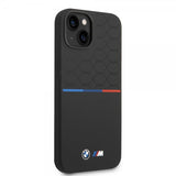 BMW iPhone 14 Plus Cover Tricolor Line & Logo Sort