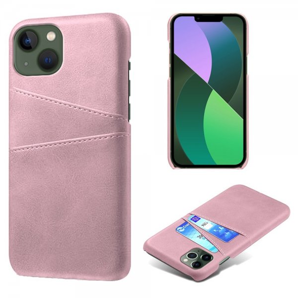 iPhone 14 Plus Cover To Kortlommer Rosaguld