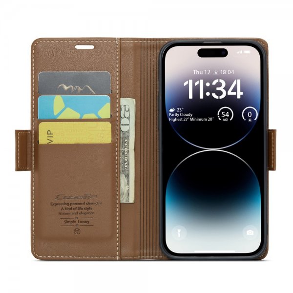 CaseMe iPhone 14 Pro Cover 023 Series Brun