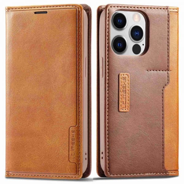 Lc.Imeeke iPhone 14 Pro Cover Kortrum Udvendig Brun