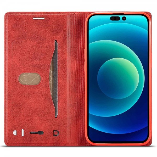 Lc.Imeeke iPhone 14 Pro Cover Kortlomme Udvendig Rød