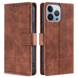 iPhone 14 Pro Cover Krokodillemønster Brun