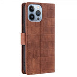iPhone 14 Pro Cover Krokodillemønster Brun
