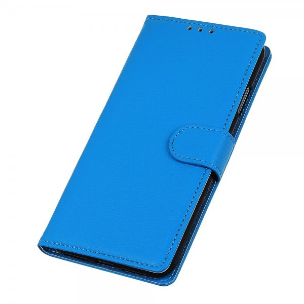 iPhone 14 Pro Cover Litchi Blå