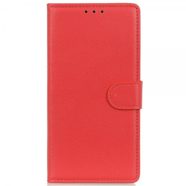 iPhone 14 Pro Cover Litchi Rød