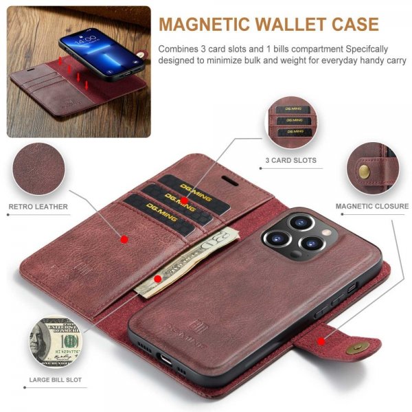Dg.Ming iPhone 14 Pro Etui Aftageligt Cover Rød