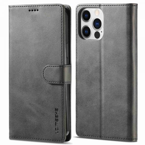 Lc.Imeeke iPhone 14 Pro Cover med Kortlomme og Stativfunktion Sort