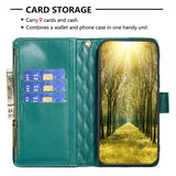 iPhone 14 Pro Cover Rombemønster Lynlås Grøn
