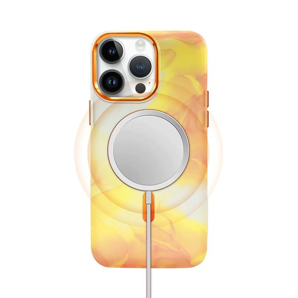 iPhone 14 Pro Cover Mønster Abstrakt Orange