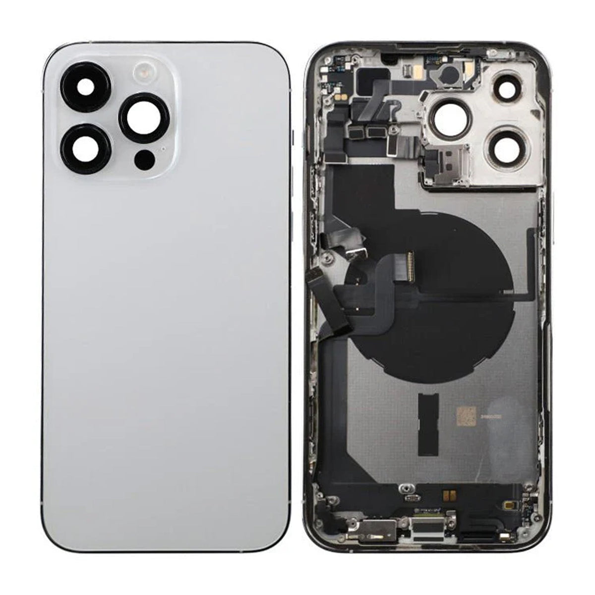 iPhone 14 Pro Max Bagside med komplet ramme - Sølv